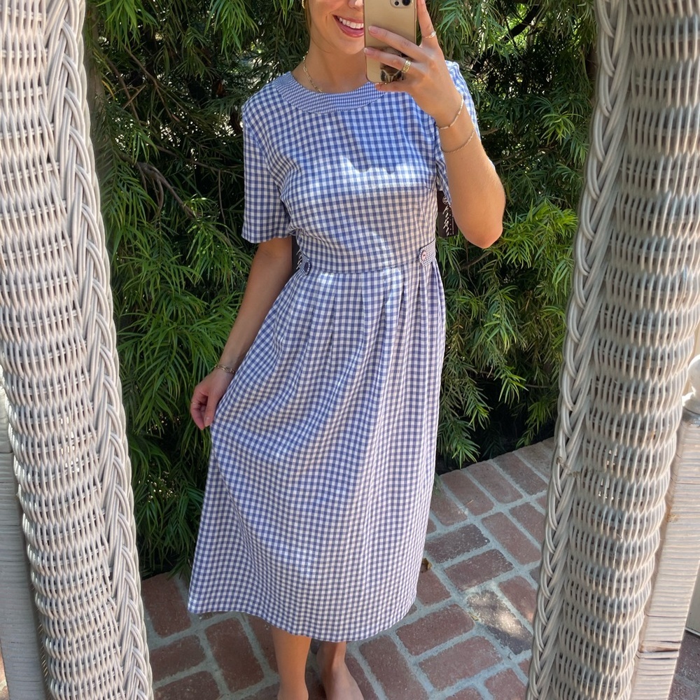 Vintage Kathie Lee collection plaid midi dress
